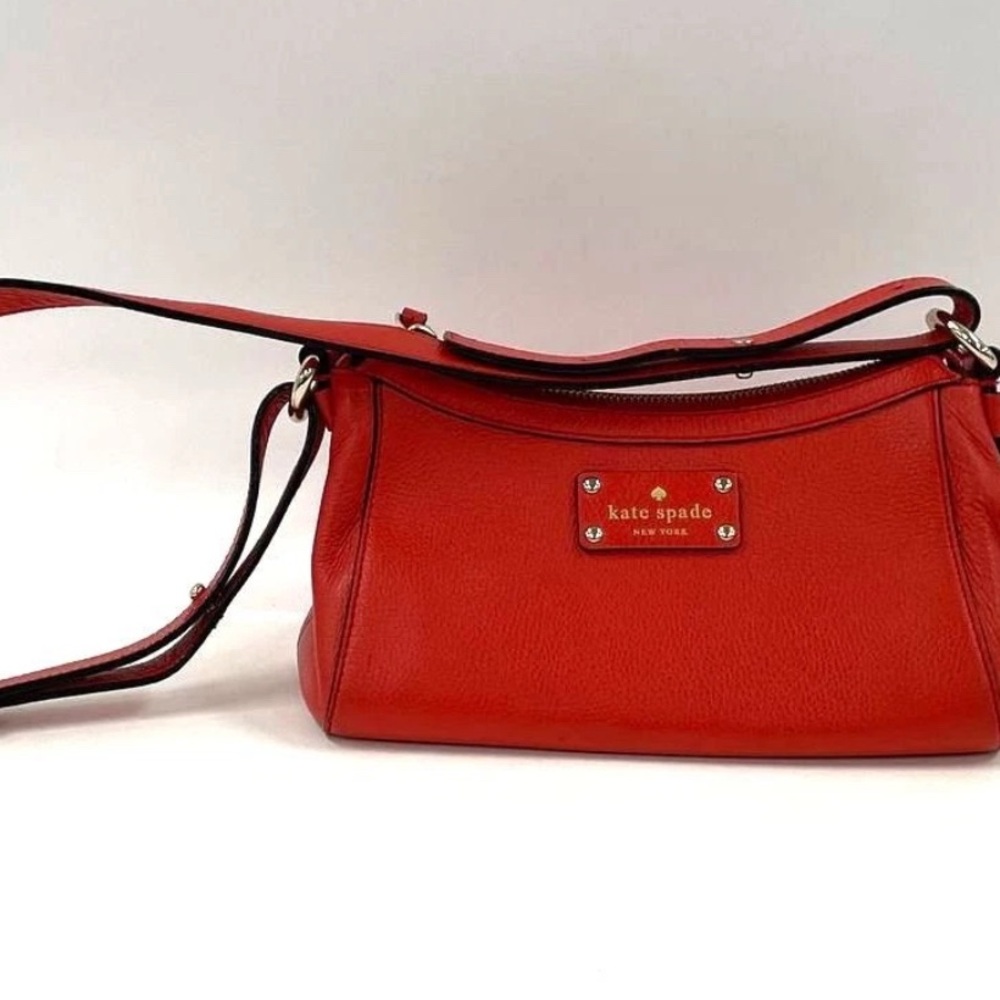 Kate Spade Berkshire Road Gabriella Red crossbody purse. Pebbled Leather
